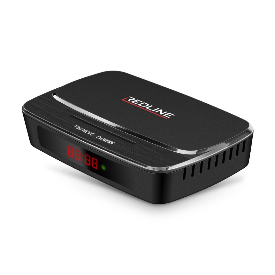 Receptor Terrestre DVB-T2/C Redline S30HEVC  - cabo e antena digital