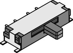 Seletor deslizante ON-ON-ON 4 Pinos SP3T SMD
