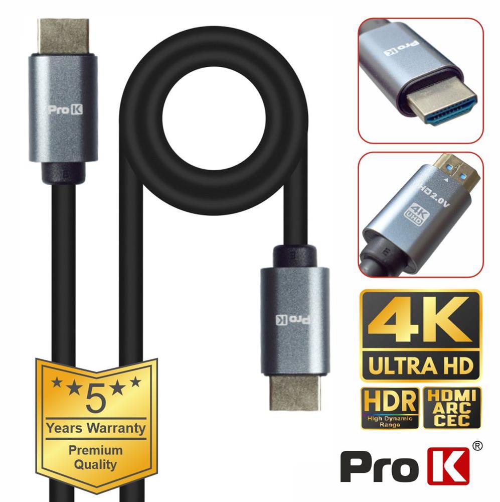 Cabo HDMI 2.0 UHD 4K Macho / Macho 1.5m ProK