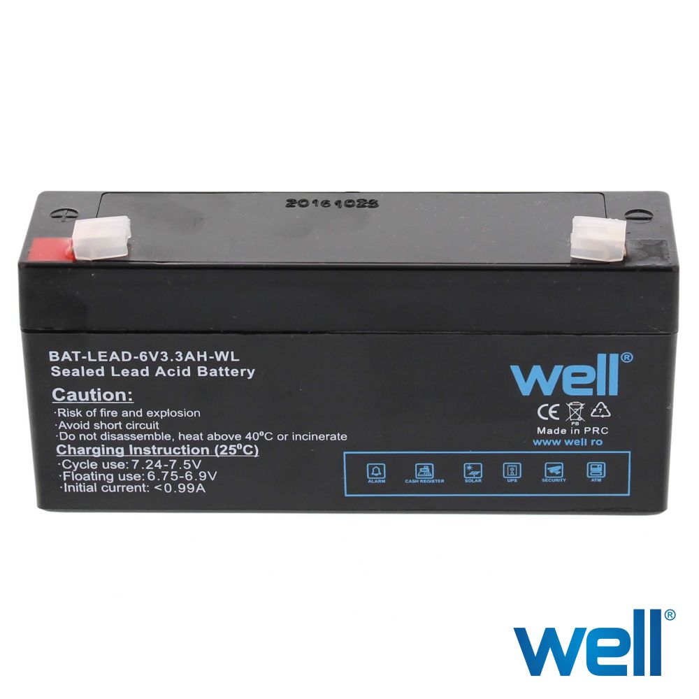 Bateria de Chumbo 6V 3,3Ah (134x34x60)