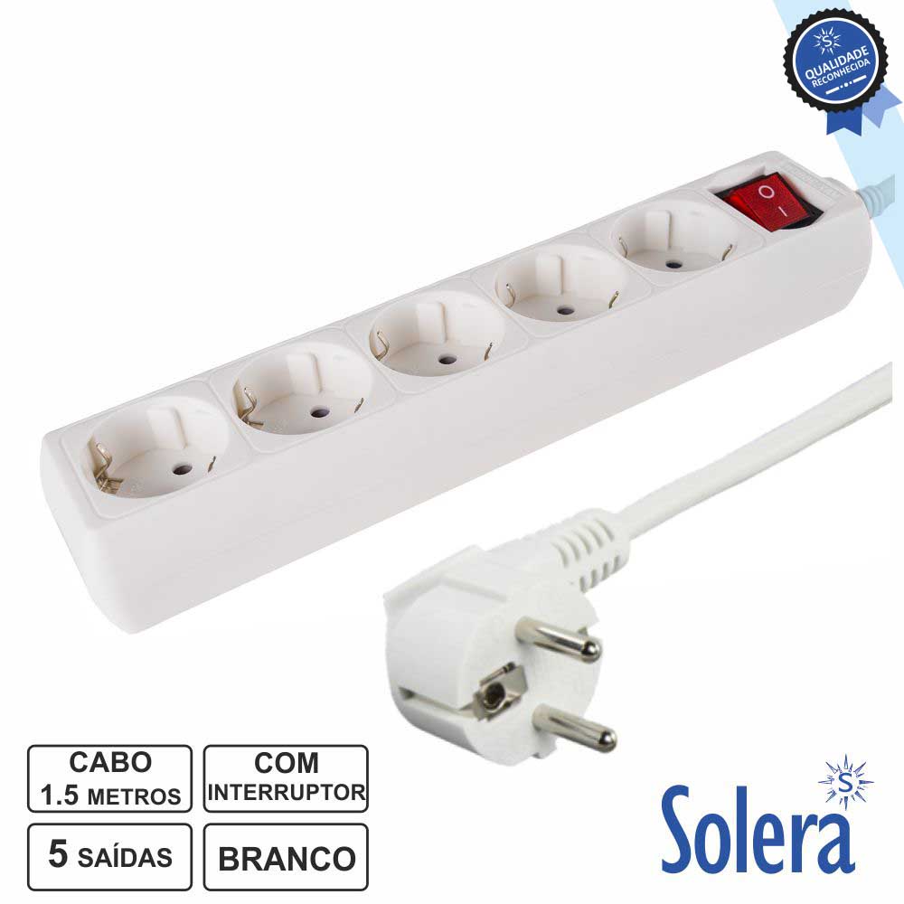 Extensão Eléctrica 5 Vias Shucko 1,5mt c/ Interruptor