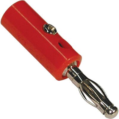 Ficha Banana Macho Ø4mm Parafuso - Vermelha