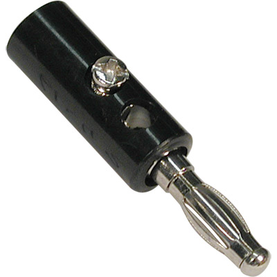 Ficha Banana Macho Ø4mm Parafuso - Preta