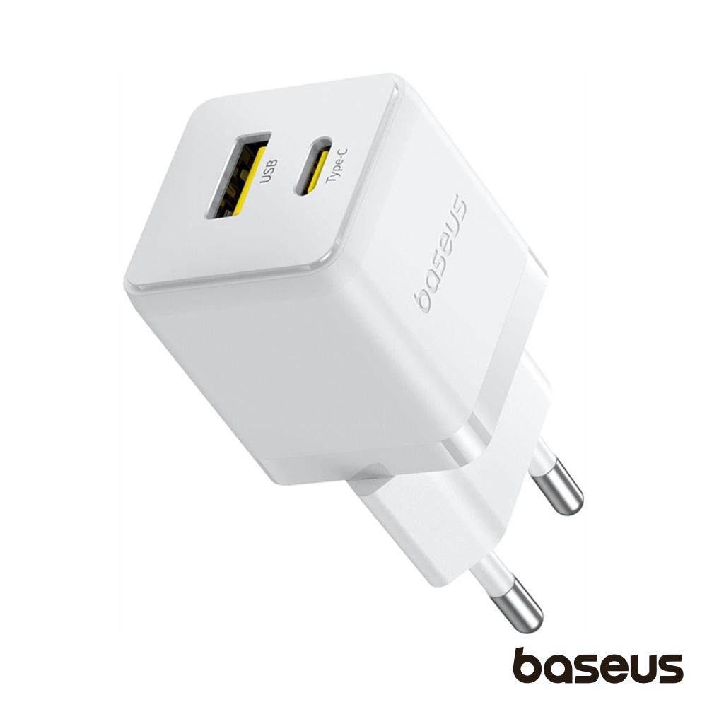 Alimentador USB-A/USB-C PD 30W  5/20V Fast charge  - Branco