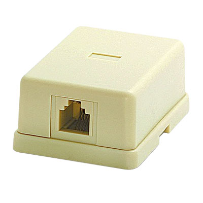 Tomada Telefone 6V/4C RJ11 Lateral - Creme