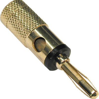 Ficha Banana Macho Ø5mm Dourada - Preta
