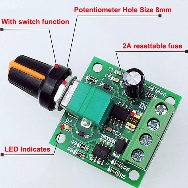 Módulo Controlador Velocidade 1.8Vdc -12Vdc  2A