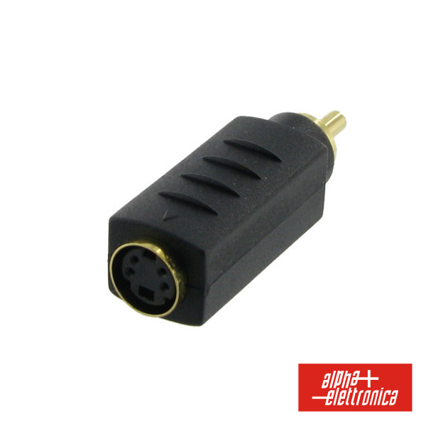 Adaptador Mini DIN 4P Macho / RCA Fêmea