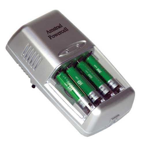 SUPER CARREGADOR AMSTRAD + 4 X PILHAS AAA 350MAH