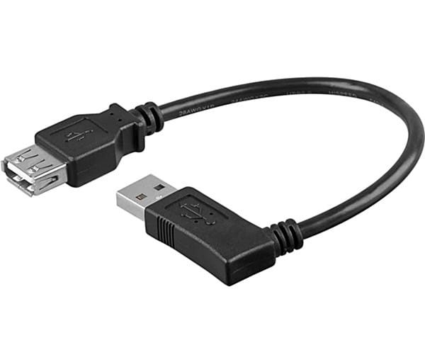 Cabo USB “A” Macho / USB “A” Fêmea 30cm 90º Dirt.