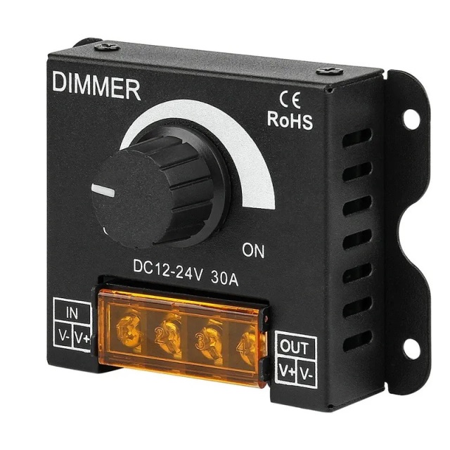 Regulador intensidade Dimmer 12/24Vdc - 30A