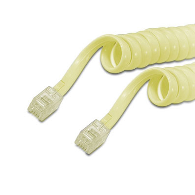 Cabo Telefone 4V/4C RJ10 Macho/Macho Espiral 2mt - Creme