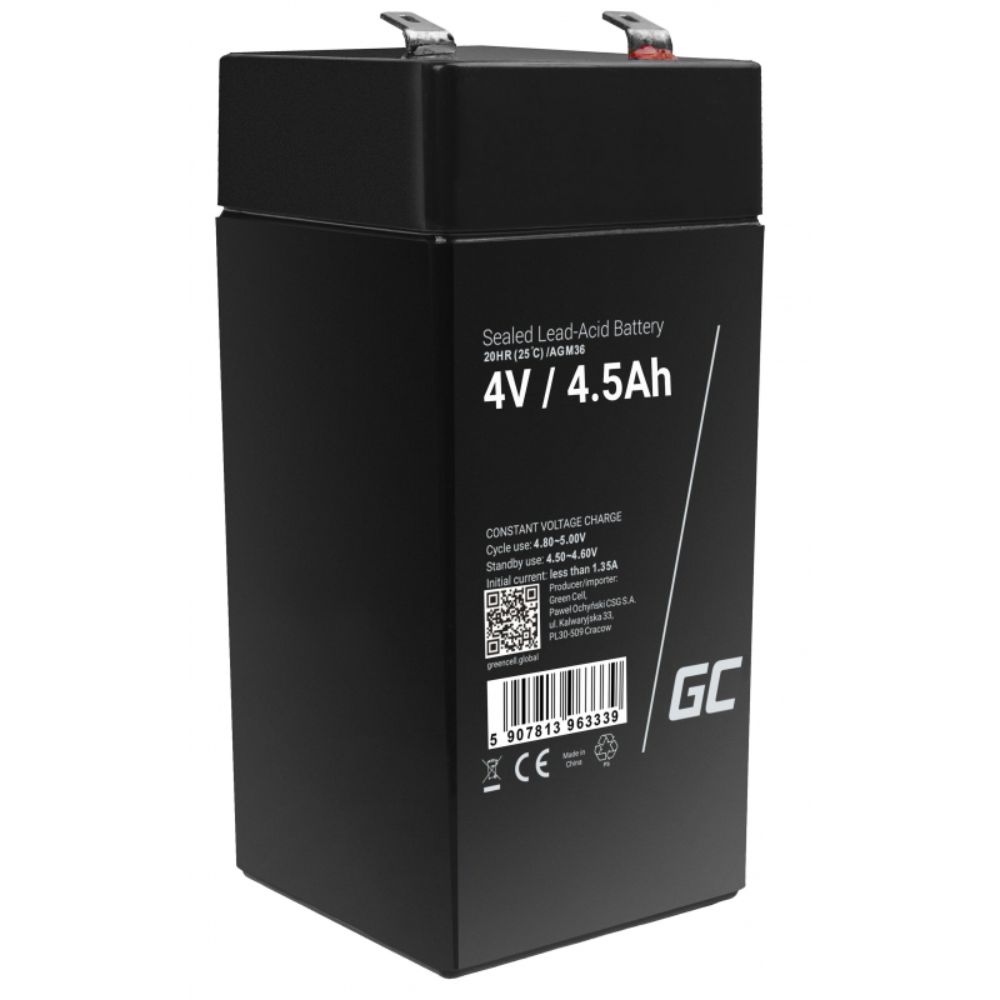Bateria Chumbo Gel AGM 4V 4.5Ah (43x43x100)