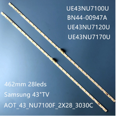 kit 2 Barras 28 Led´s Samsung 43" UE43NU7100 F - V8N1-430SM0-R0