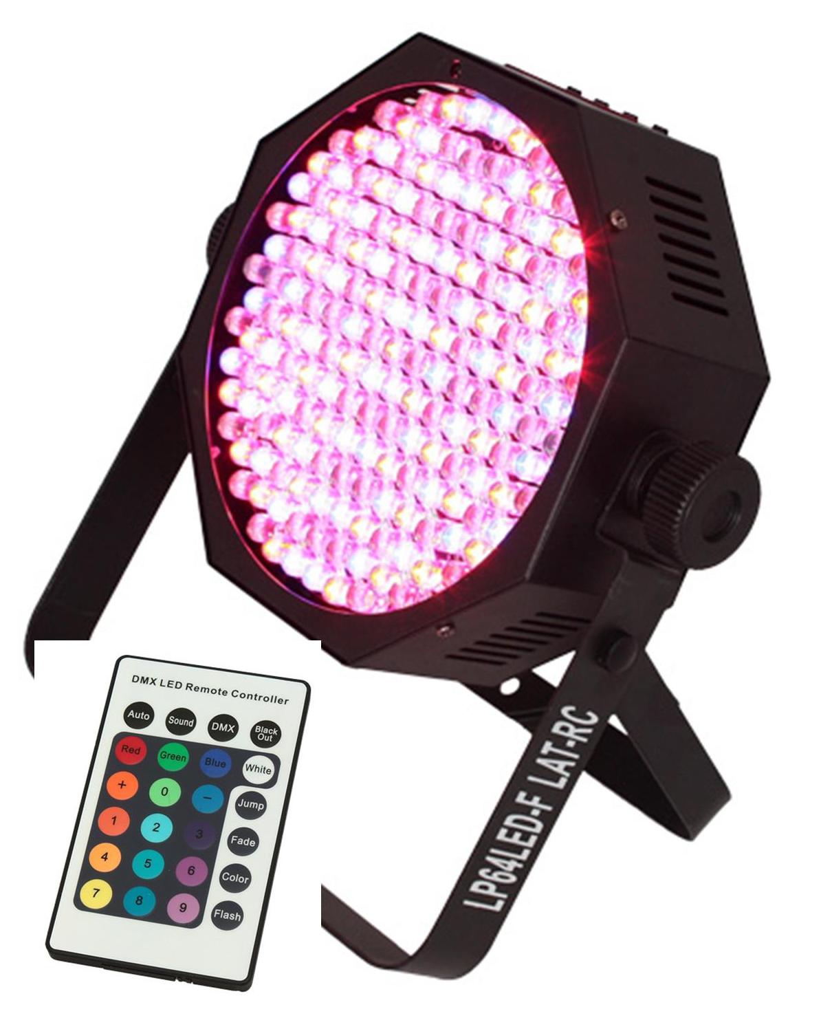 Projetor led´s rgb  PAR64 extra-flat  CONTROLADO POR DMX COM 177X LEDS RGB & CONTROLO REMOTO
