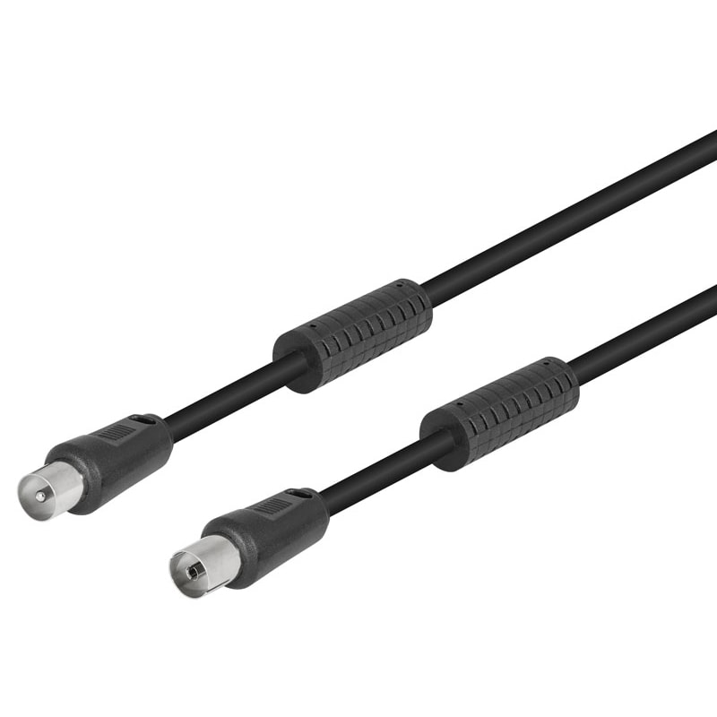 Cabo TV Macho / TV Fêmea 1,5mt RG59 c/ Filtro - Preto
