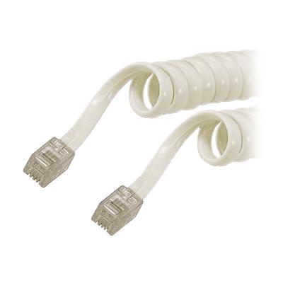 Cabo Telefone 4V/4C RJ10 Macho/Macho 2mt Espiral - Branco