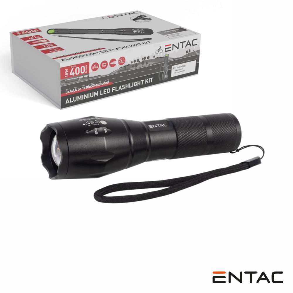 Lanterna 1 Led 10W 5 Niveis c/ Zoom 400lum (3xAAA / 18650 não incluidas)