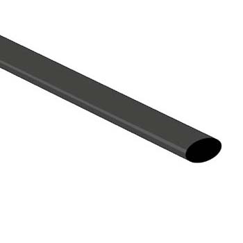 Manga Termoretrátil 6.4mm Preta - tira com 1,2 Metros