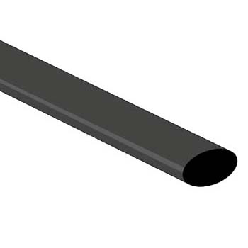 Manga Termoretrátil 9.5mm Preta - tira com 1,2 Metros