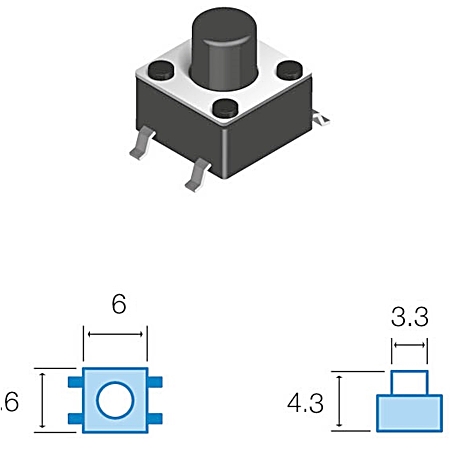 Pulsador DC SMD - 12V - 50mA