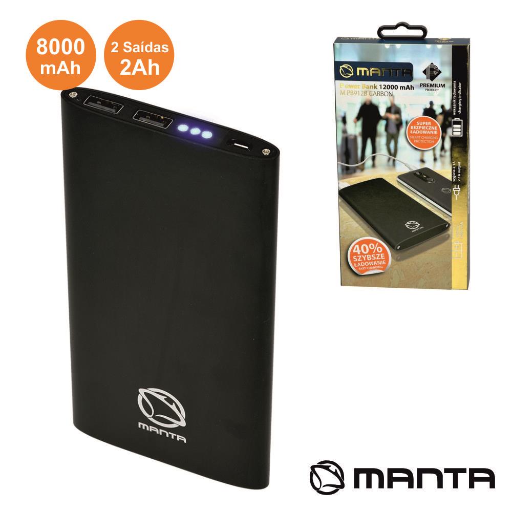 Carregador Portatil USB (PowerBank) 5V 2x2.1A - 8000mA