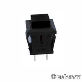 Pulsador Quadrado Preto Off-(On) 13mm 1A 125V