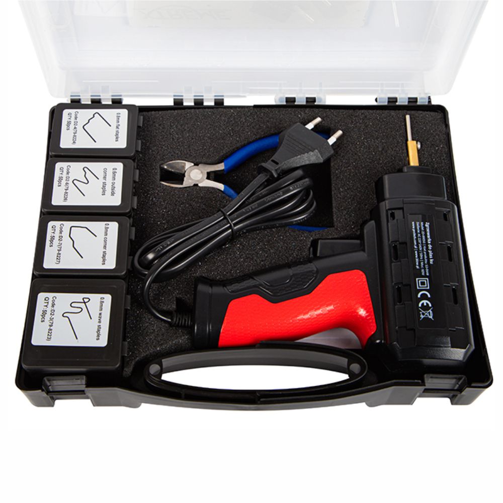 Conjunto Ferro 60W, Alicate, Grampos e Mala Para Reparção Plasticos