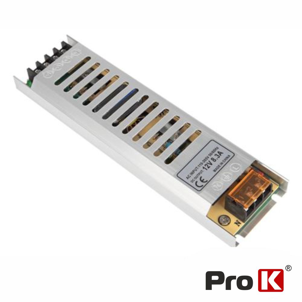 FONTE ALIMENTACÃO INDUSTRIAL 12V 8.3A Extra Slim