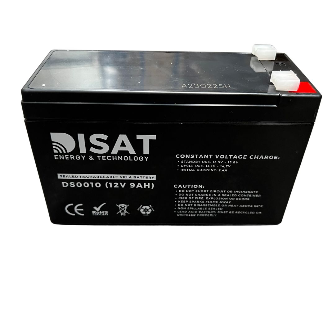 Bateria de Chumbo 12V  9Ah  DISAT DS0010  Terminal F1 (151x65x94)