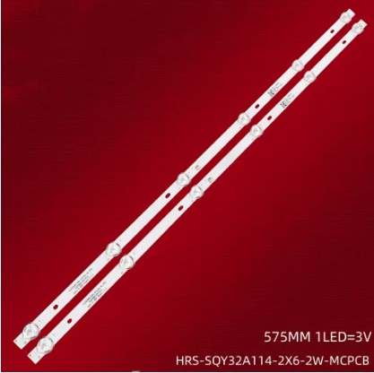 Kit 2 Barras 6 led´s 32" JL.D32061330-031AS-M - HRS_SQY32A114_2X6_2W_MCPCB -  575mm   3V