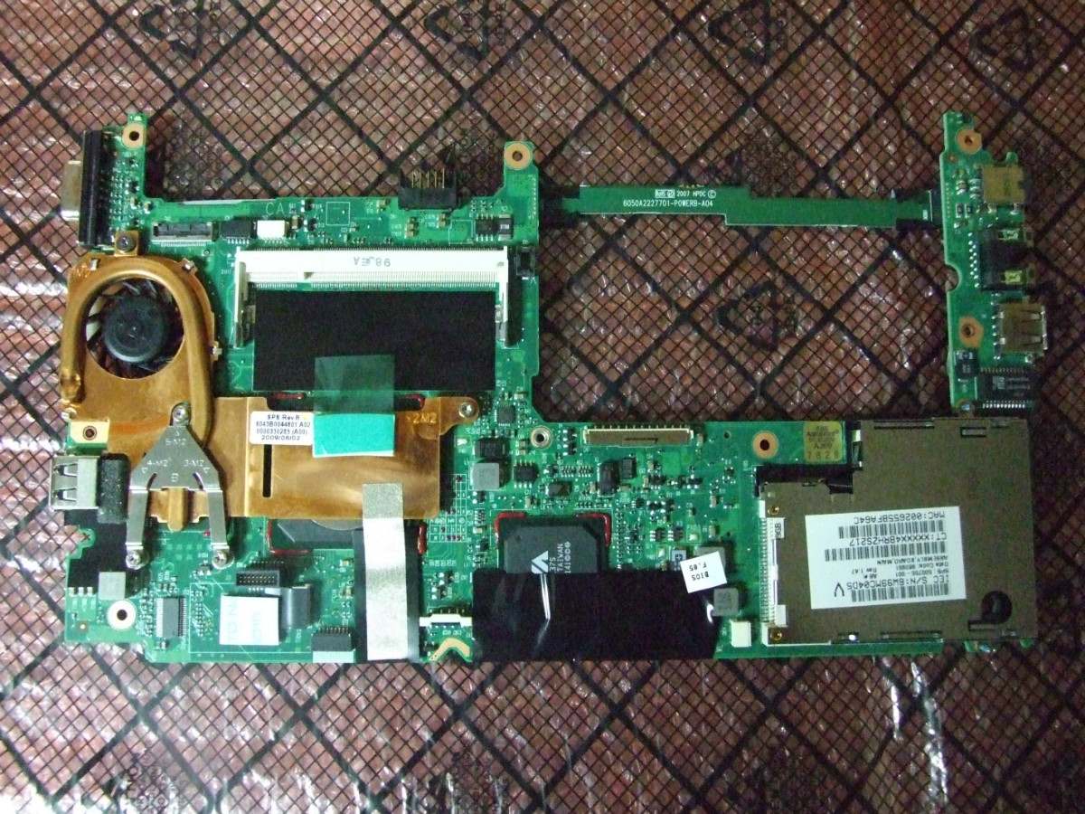 Motherboard HP 500755-001 LED MINI 2133 laptop VIA C7-M 1.6GHz/800/128 nova