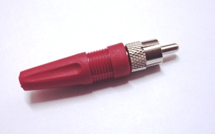 FICHA RCA MACHO C/ PARAFUSO VERMELHA BANDRIDGE PS1142M