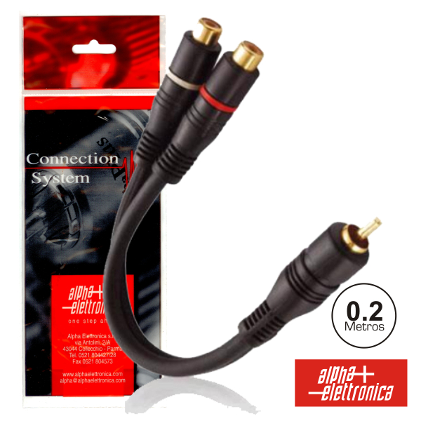 CABO RCA MACHO / 2-RCA FÊMEA 0.2M BLISTER