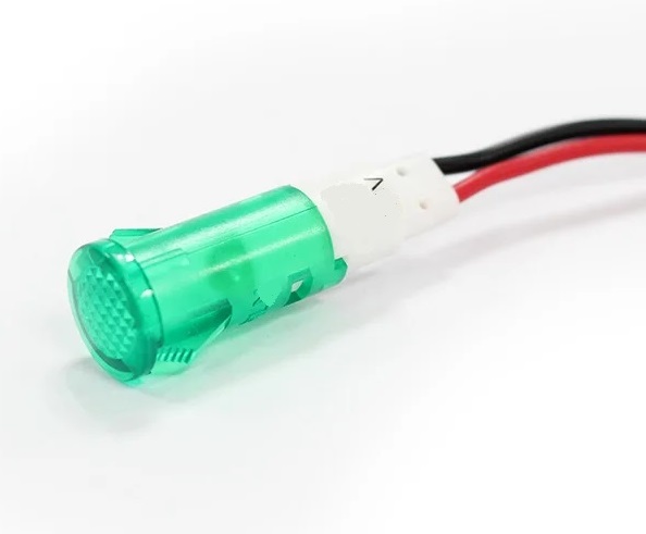 Sinalizador Verde Ø:10mm 220Vac  C/Fios