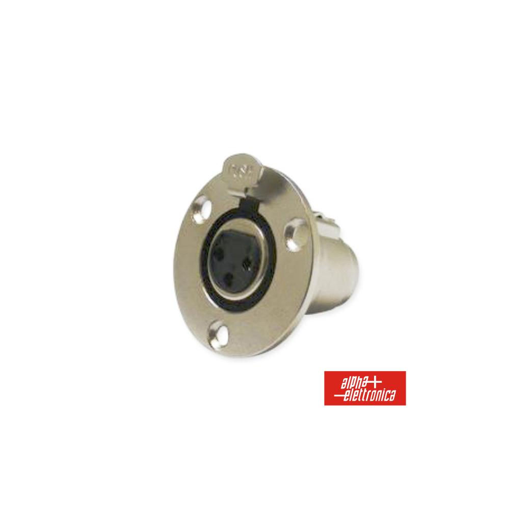 Ficha XLR 3 Pinos Fêmea Chassi Redonda