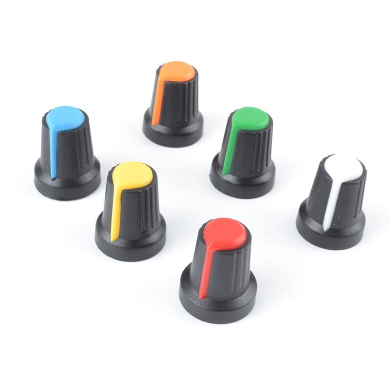 Botão Plastico Amarelo 16mm -  Eixo Ø6mm