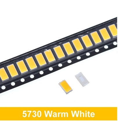 LED (10 uni) 5730/5360  3.2-3.4V  0.5W  150mA  50-55lm 3000k