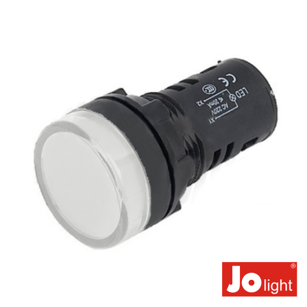 Sinalizador Redondo 19.5mm 230V Branco