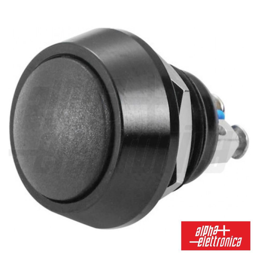 Interruptor Pressão Redondo Metal Preto Off-(On) IP65