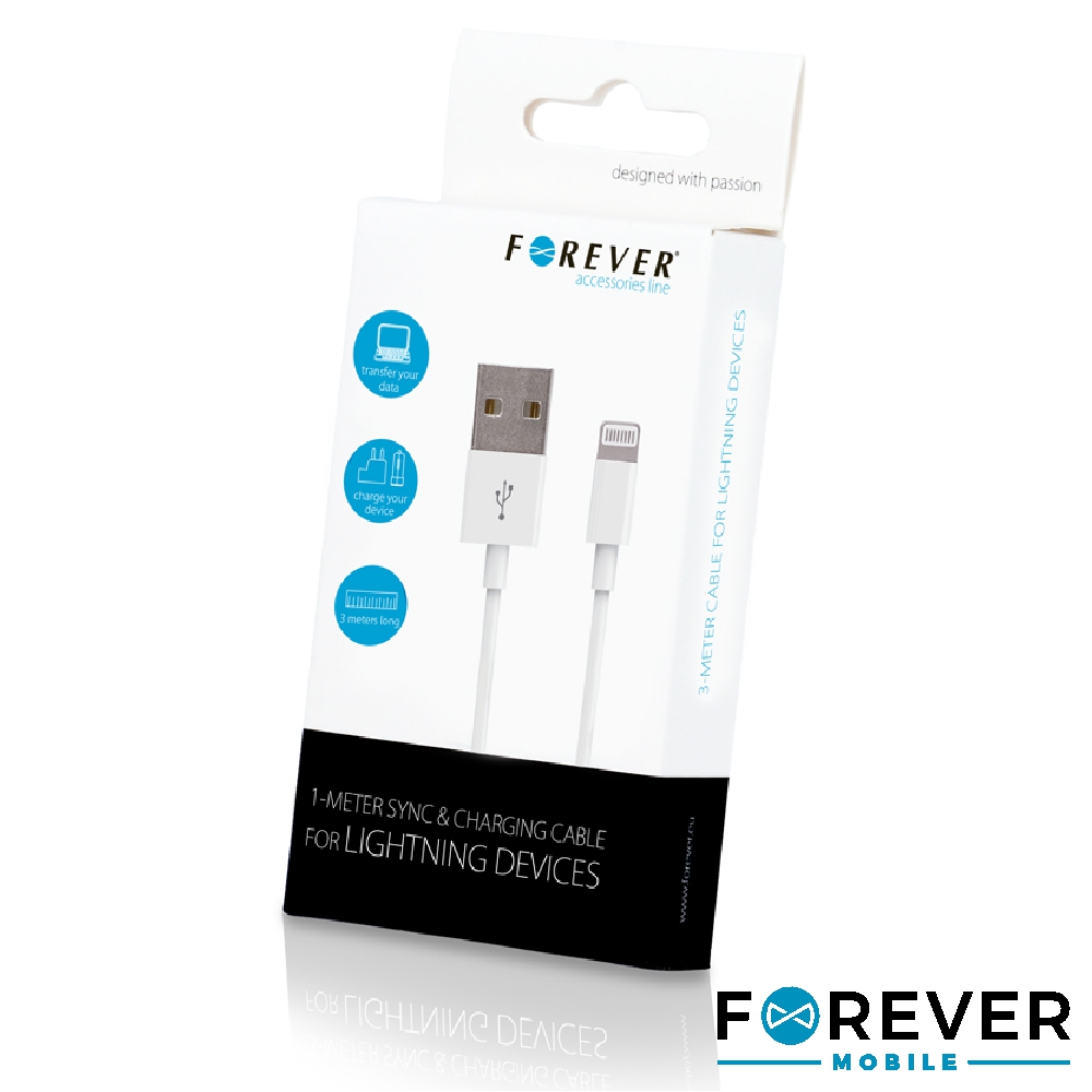 Cabo USB tipo "A" Macho / Iphone Lightning Macho 3mt branco
