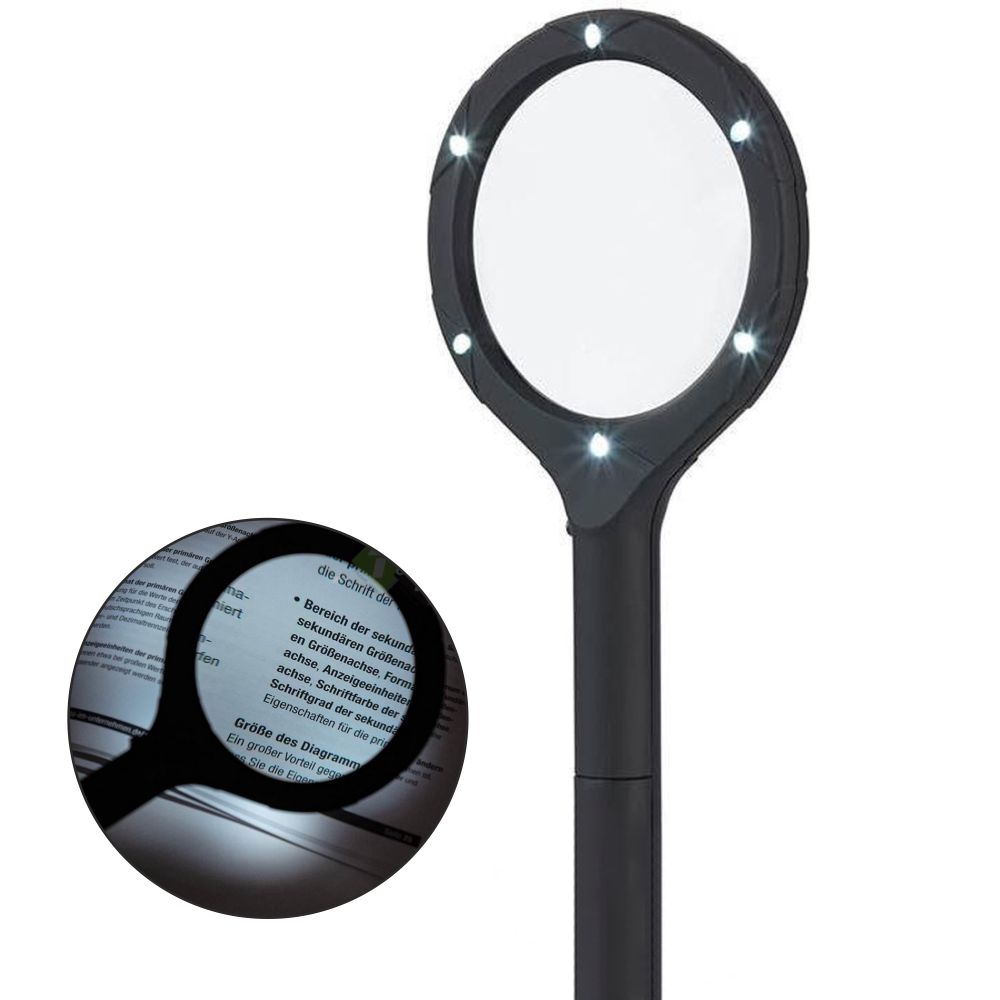 Lupa de Leitura 3.5X  Ø 85mm  c/ 6 led´s
