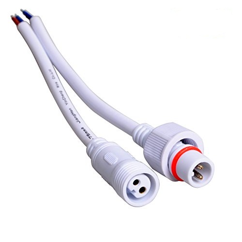 KIT 2 Fichas 2 Vias Macho/Femea IP67 Branco com 20cm