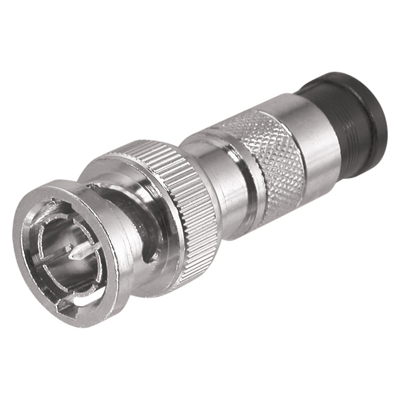 Ficha BNC Macho Compressão - Para RG6, dieléctrico 4,9mm