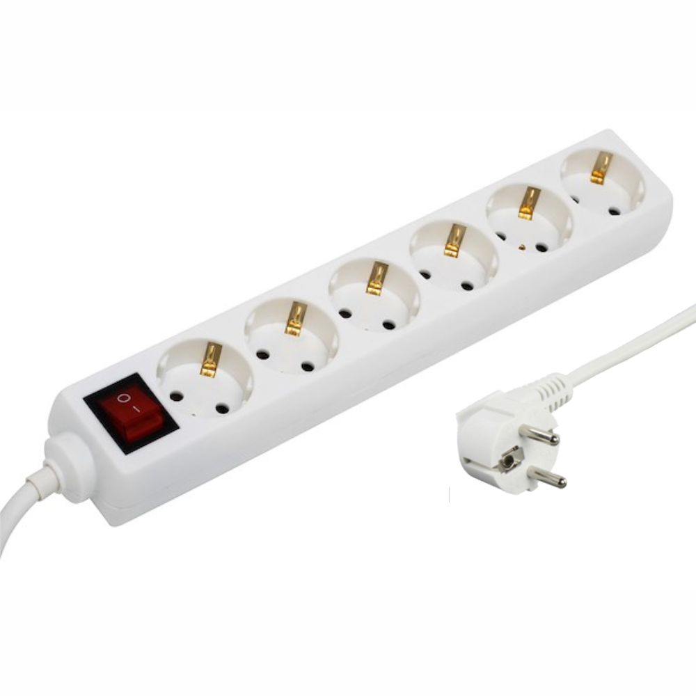 Extensão Eléctrica 6 Vias Shucko 1.5mt c/ Interrupuptor