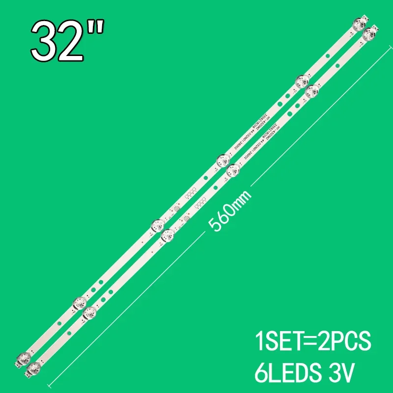 Kit 2 Barras LED 6 led´s  HY-A320E9, 3356218C06, HY-A320M2, 44032N01. 26002 560mm
