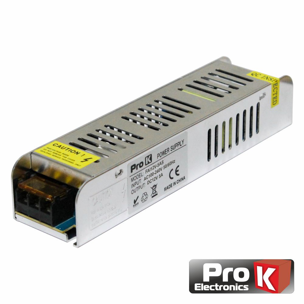 FONTE ALIMENTAÇÃO INDUSTRIAL 12V 5A  slim