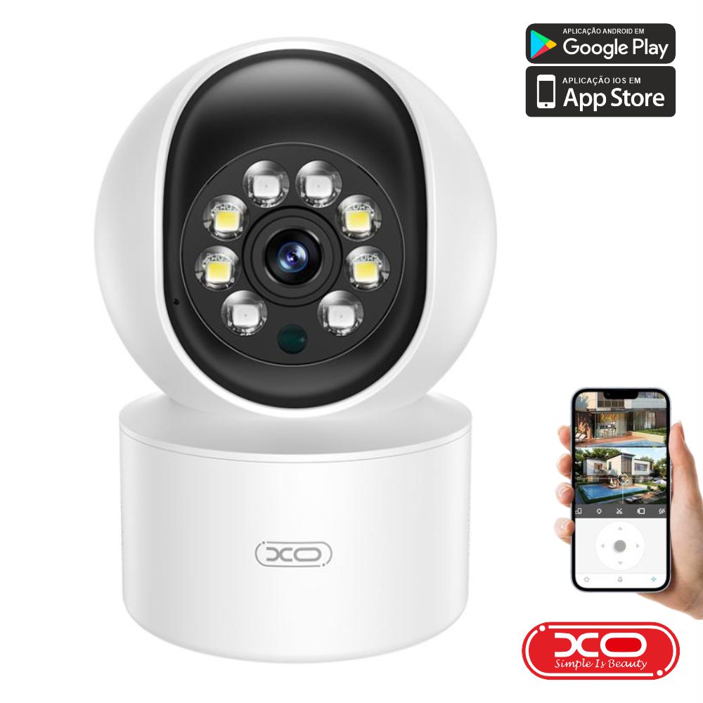 Câmara Vigilância IP Rotativa 3MP Wi-Fi  XO-CR01