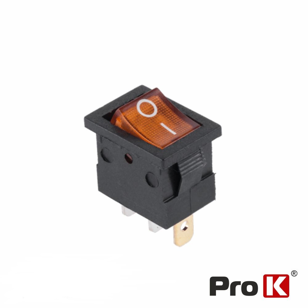 Interruptor basculante com iluminação Laranja 12V   15A  21x15mm