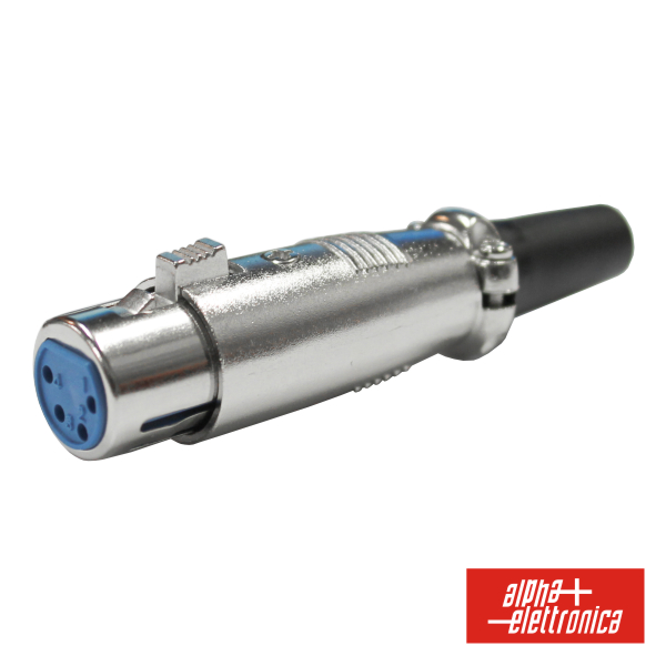 Ficha XLR 4p Fêmea Niquelada